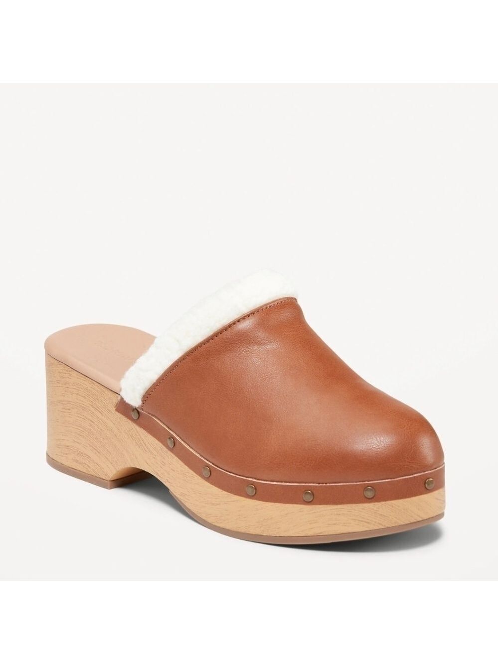 8 • Old Navy • Faux-Leather Sherpa-Lined Clogs